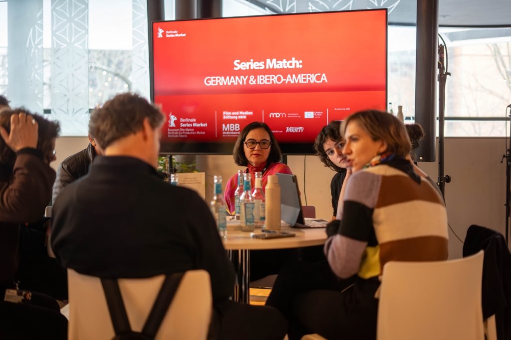 BERLIN, GERMANY - FEBRUARY 16: Berlinale Series Market (BSM) at CinemaxX Potsdamer Platz on February 16, 2026 in Berlin, Germany. (Photo by Pedro Becerra)